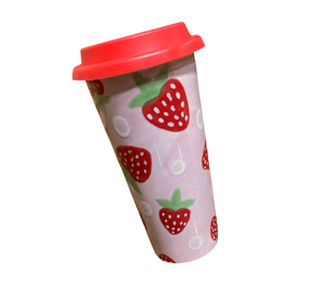 Larchmont Color Me Mine Strawberry Travel Mug
