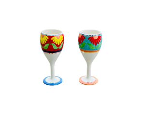Larchmont Color Me Mine Floral Wine Glass Set